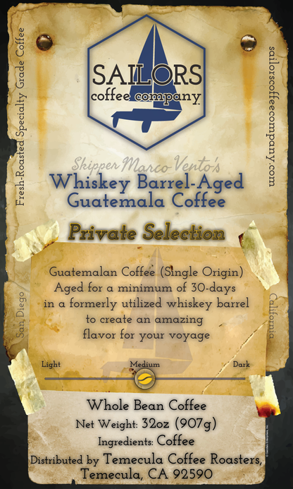 Skipper Marco Vento's Whiskey Barrel-Aged Guatemala Coffee - Private Selection