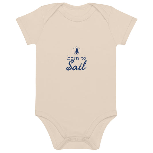 Organic cotton baby bodysuit - Born to Sail
