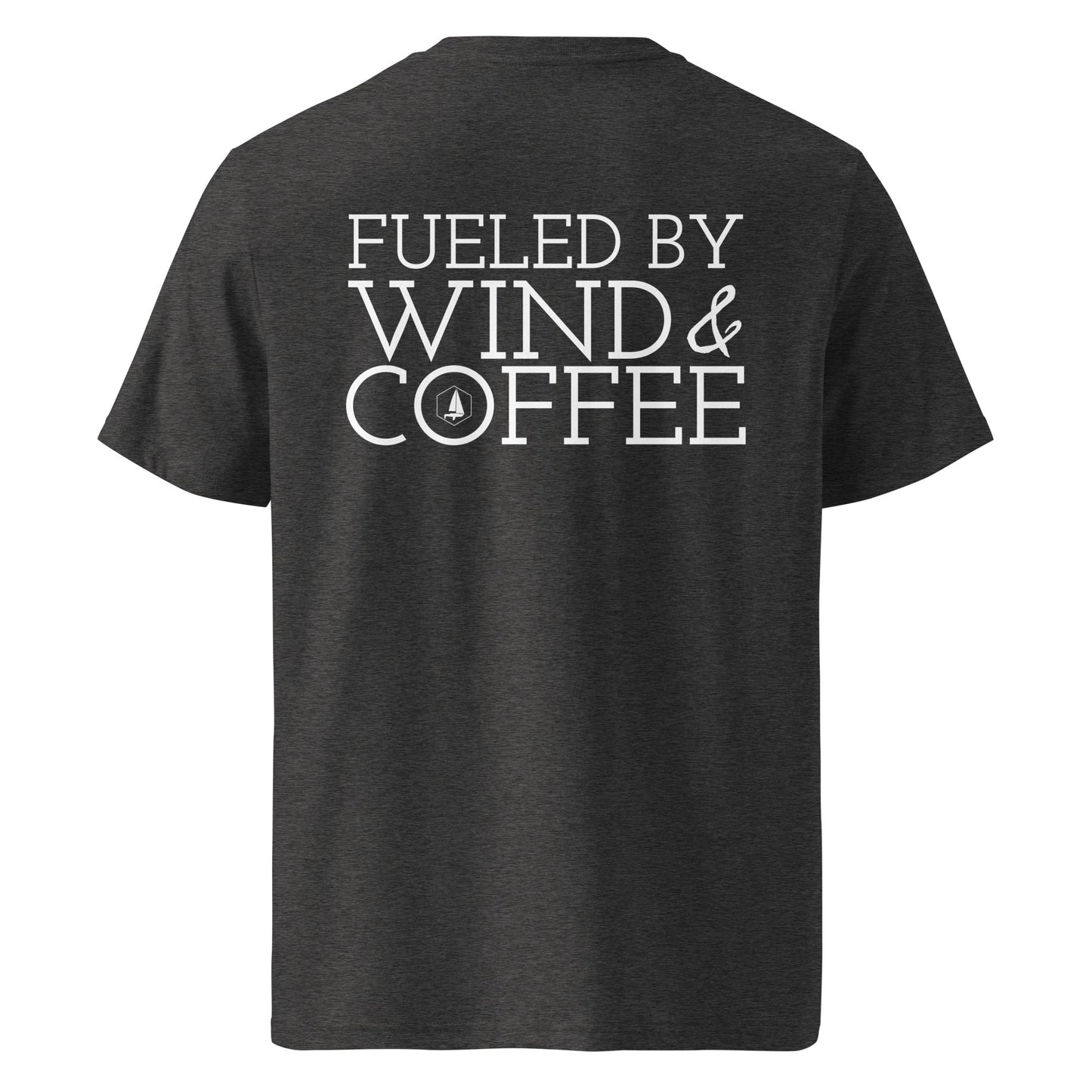 Unisex organic cotton t-shirt (Fueled by Wind and Coffee)